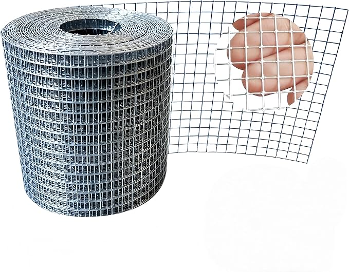 Galvanized Hardware Cloth 1/4 Inch 23 Gauge - 4" x 35ft Heavy Duty Welded Wire Mesh, Hot-Dip Galvanized After Welding for Durability - Chicken Fence, Garden Fencing, Rabbit Barrier, DIY Crafts