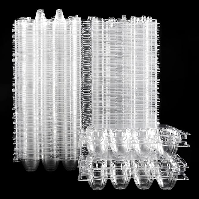 JAPCHET 120 Pack 12 Grid Quail Egg Cartons, Reusable Quail Egg Cartons Cheap Bulk, Stackable Plastic Quail Egg Container for Quail Eggs