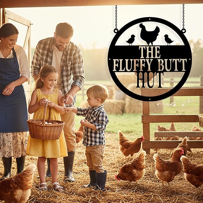 Custom Chicken Coop Metal Sign, Personalized Chicken Coop Sign for Outside, Custom Metal Hen House Farm Signs, Chickens Hen House Farmhouse Wall Art Decor