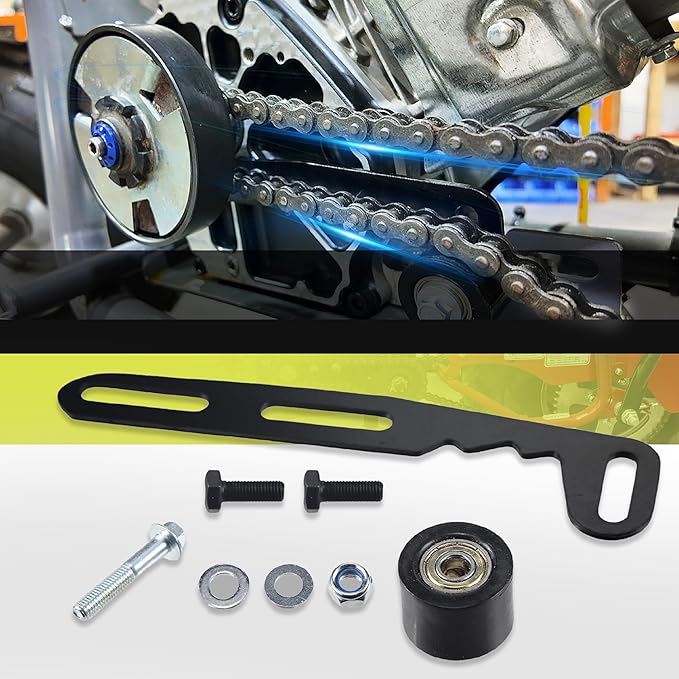 Mini Bike Chain Guard Cover 420 Chain 42&90 Links with Chain Tensioner Kit for Coleman CT200U CT200U-EX BT200X Baja Warrior MB200 MB165 Massimo for Predator 212cc 196cc 6.5hp 5.5hp Mini Bike Parts