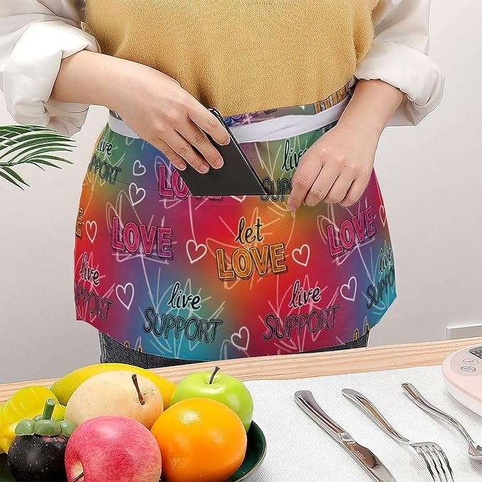 Server Waitress Waist Apron Cooking Kitchen Restaurant Aprons for Women Men