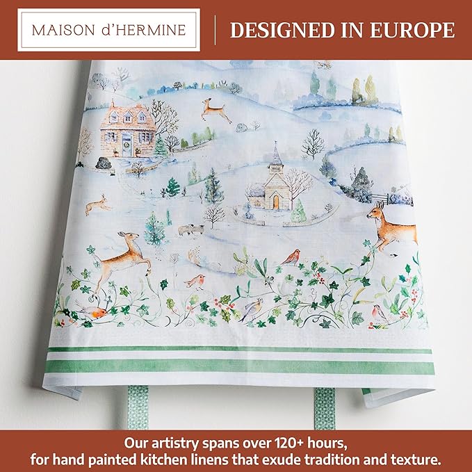 Maison d' Hermine 100% Cotton Apron for women with Pocket Kitchen Chef Apron for Men Cooking Easter Decorations