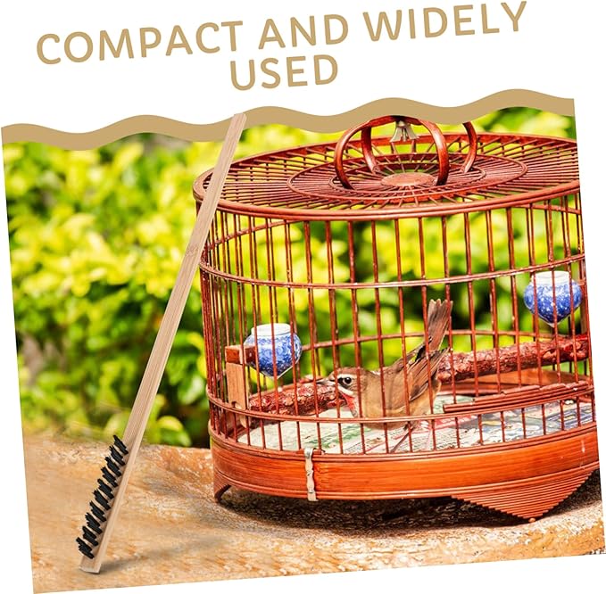 Mikikit 2pcs Effortless Bird Cage Cleaning Set Includes Brush Scoop Stainless Steel Construction Ergonomic Handle