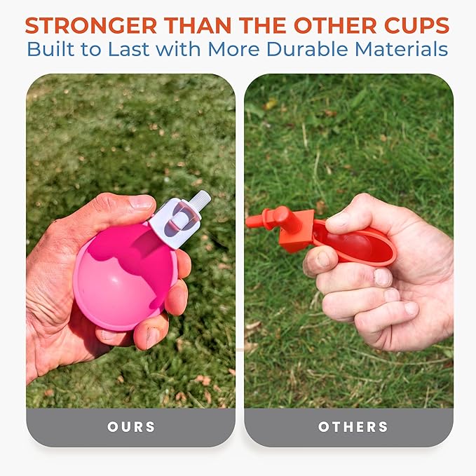 Lil'Clucker - Large Automatic Chicken Waterer Cups Suitable for Ducks, Geese, Turkeys, and Bunny Rabbit - Water Feeder Kit - Poultry Waterer (Pink, 8 Pack)