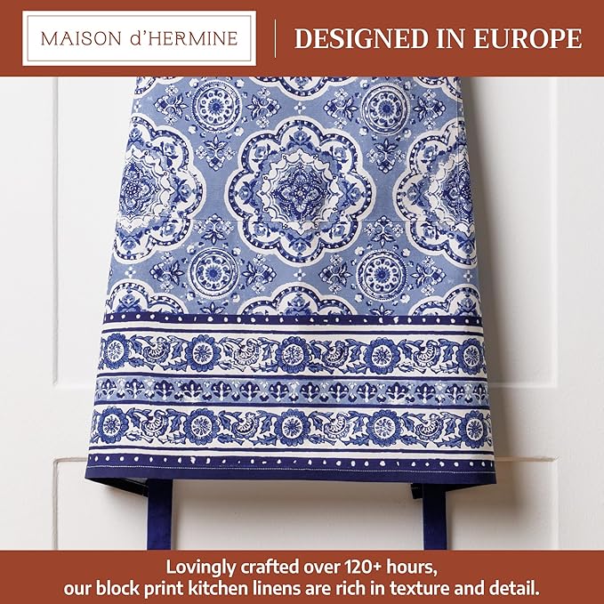 Maison d' Hermine 100% Cotton Apron for women with Pocket Kitchen Chef Apron for Men Cooking Easter Decorations