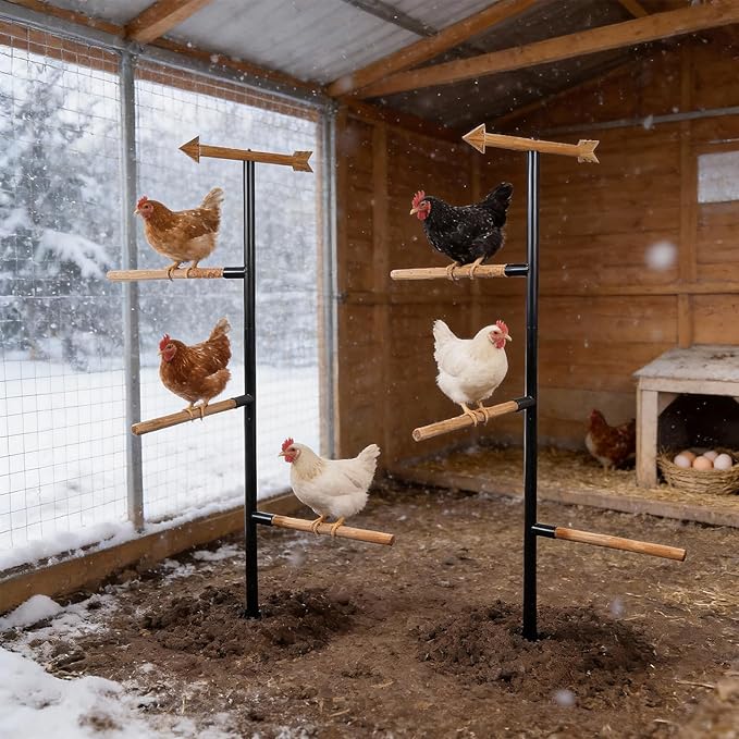 58 Inch Chicken Perch - Sturdy and Stable Roosting Bars for Chickens, Multi-Functional Walk-in Run Toys, Safe, Durable Ideal for Poultry and Parrots