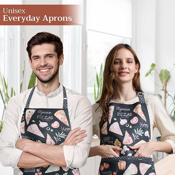 Maison d' Hermine 100% Cotton Apron for women with Pocket Kitchen Chef Apron for Men Cooking Easter Decorations