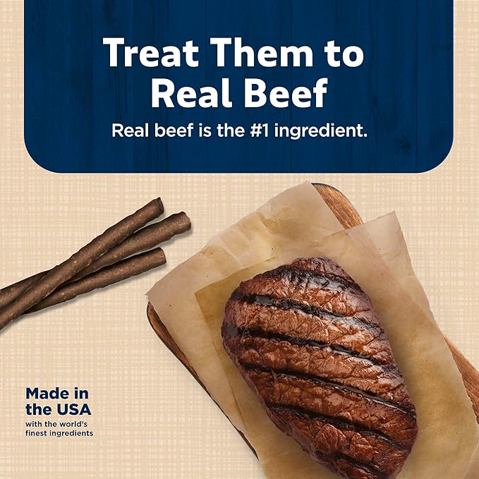 Blue Buffalo Stix Natural Soft Moist Dog Treats Beef Recipe Bag
