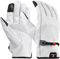 1 Pair Heavy Duty Leather Work Gloves for Men & Women – Touchscreen Use, Cowhide Construction & Yard Leather Gloves – Puncture Resistant Safety Gloves for Landscaping & Outdoor Use (S)
