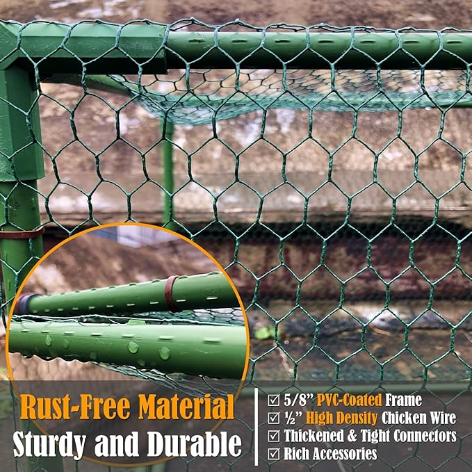 Chicken Tunnel DIY Kit – Movable | Cube Runway with 90° Corner | Modular Design | Rust-Proof | Expandable Outdoor Chicken Run Chunnel for Yard