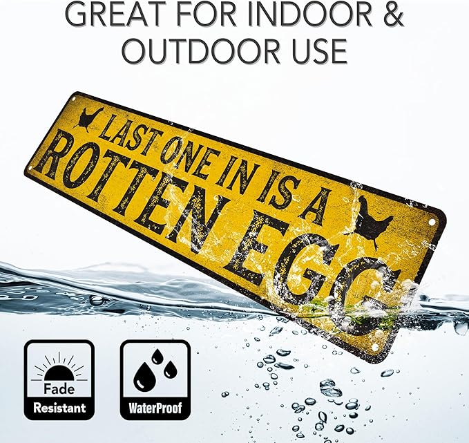 Chicken Coop Sign Last One In Is A Rotten Egg - Made In USA - Farm Décor Ranch Hen House Chicken Décor Kitchen Décor Gift 104180017008