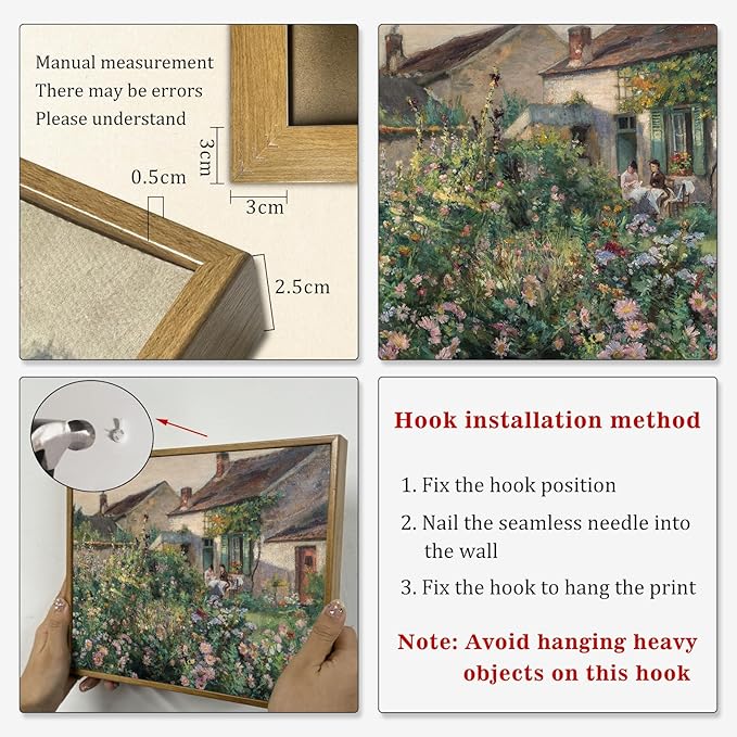 Colorful Farmhouse Painting Rustic Wildflower Prints Farmhouse Botanical Pictures Countryside Canvas Wall Art Farmhouse Wildflower Painting Nature Scenery Pictures Rustic Antique Wall Art 8x10in Framed