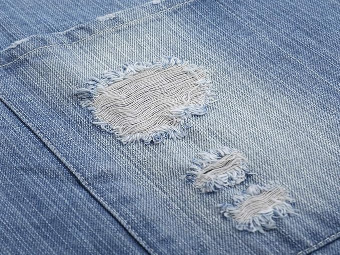 Cotton Denim Apron Soft - Unisex Adjustable Bib Apron with 5-Pockets Perfect for Kitchens