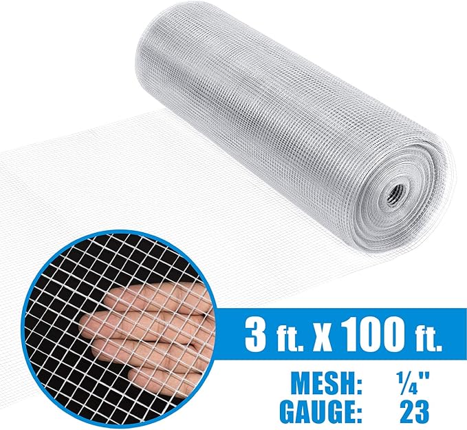 Fencer Wire 23 Gauge Galvanized Hardware Cloth with Mesh Size 1/4" x 1/4" (3 ft. x 100 ft.)