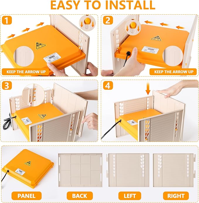 Chick Brooder, Chicken Brooder Heating Plate for Chicks with Adjustable Height and Angle