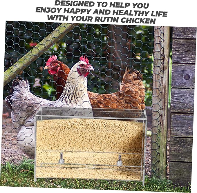 VANZACK Automatic Food Trough Acrylic Chicken Feeder Bird Feed Bowl Parrot Accessories Easy Install