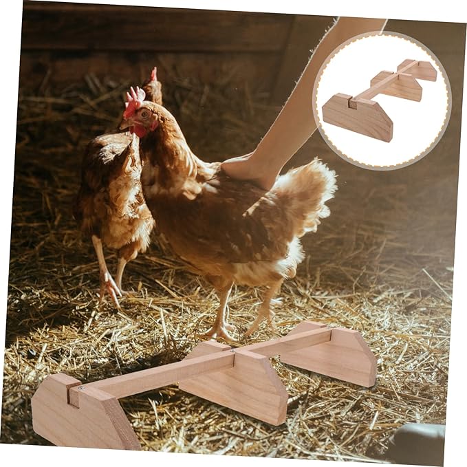 Milisten Wooden Chick Perch Stand for Chickens and Parrots Multi-Functional Roosting Bar for Coop Easy to Install for All Breeds and Ages