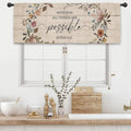 Bible Scripture Quotes Kitchen Curtain Valance 54W x 18L Inch Farmhouse Rustic Flower Country Motivational Religeous Rod Pocket Short Cafe Small Window Treatment Drapes Decor