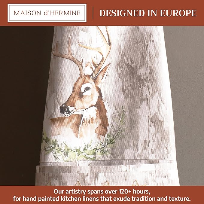 Maison d' Hermine 100% Cotton Apron for women with Pocket Kitchen Chef Apron for Men Cooking Easter Decorations