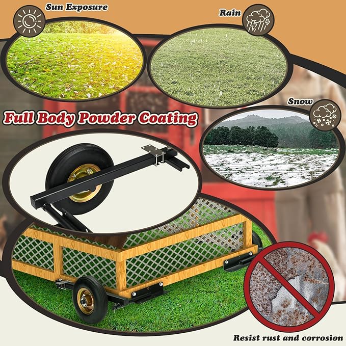 TOPOWN Chicken Tractor Wheels Lift Kit Set of 2, Heavy Duty Chicken Coop Wheel Lift Kit, Chicken Run Wheel System Weatherproof, Enhancement of Safety and Durability
