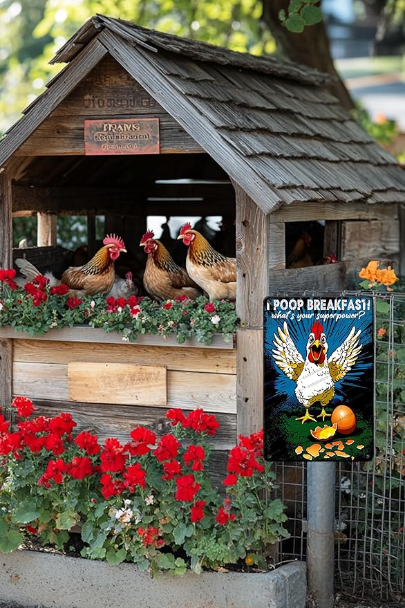 Funny Chicken Decorations For Kitchen Chicken Tin Sign Chicken Gifts 12x8 Inch