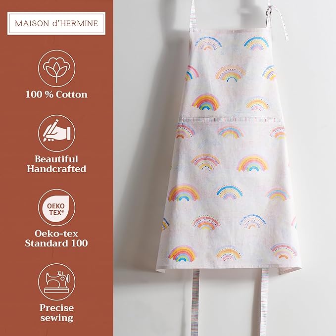 Maison d' Hermine 100% Cotton Apron for women with Pocket Kitchen Chef Apron for Men Cooking Easter Decorations