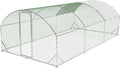 Large Metal Chicken Coop, Walk-in Poultry Cage, Large Chicken Run with Waterproof & Anti-UV Cover, Chicken Coop Run with Lockable Doors for Outdoor, 9.8 x 19.7 x 6.6FT