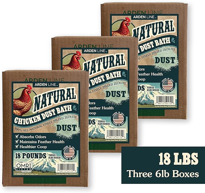 Zeolite Chicken Dust Bath, 12 lb | All-Natural Finely Milled Zeolite Dust | Natural Kraft Box Packaging | Made in The USA