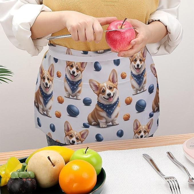 Unisex Half Waiter Waist Short Apron Waterproof Chef Works Waitress Aprons