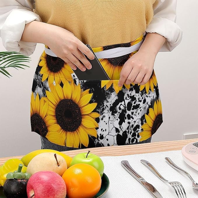 Unisex Half Waiter Waist Short Apron Waterproof Chef Works Waitress Aprons