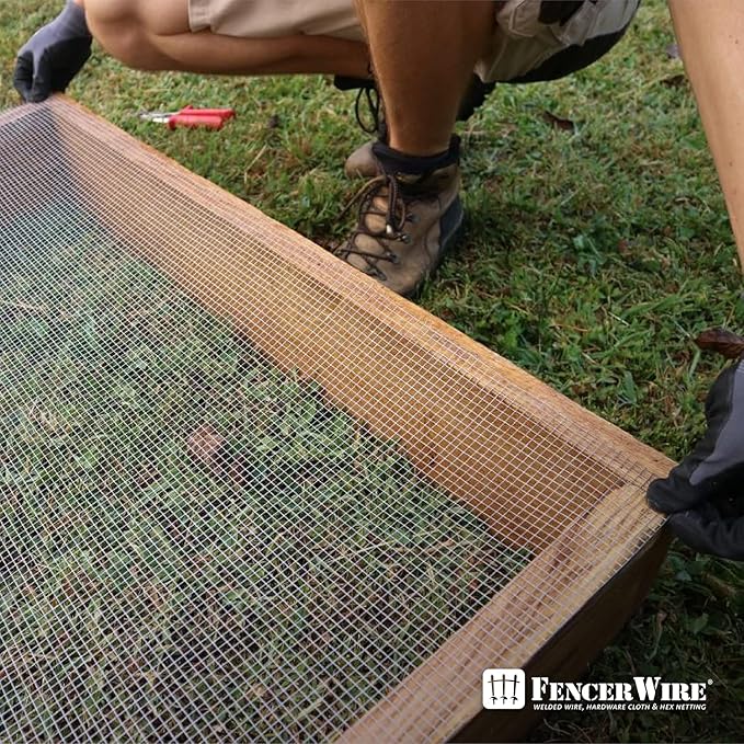 Fencer Wire 19 Gauge Hardware Cloth Metal Wire Mesh 1/2" x 1/2", Galvanized Welded Cage Wire Poultry Netting Square Chicken Snake Fencing Gopher Fence Raccoons Rabbit Pen Gutter
