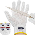 Dowellife Level 8 Reinforced Cut Resistant Gloves - Food Grade, Mandoline & Knife Safety Gloves for Meat Cutting, Oyster Shucking, Fish Filleting, Kitchen Slicing (X Large - 2 Pairs)