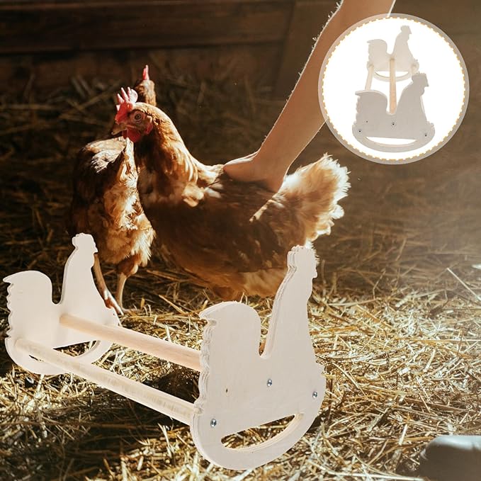 Chicken Swing Chicken Perch Natural Wooden Jungle Gym Roosting Bar Chick Stand for Hens Handmade Coop Swing Toys