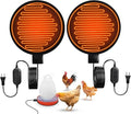 Chicken Water Heater for Winter, 11" Waterer Heated Base for 1-5 Gallon Metal Plastic Poultry Water, 110 Watt Heated Poultry Waterer with Thermostat for Chicken Duck Pigeon