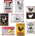 8 Pack Chicken Coop Accessories - Funny Chicken Signs and Metal Plaque Signs for Outdoor, 8x12 Inch