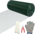 Hardware Cloth 1/2inx24x100ft,Chicken Wire Fencing,Welded Wire Mesh, Vinyl PVC Coated Mesh,Coop Garden Plant for Rabbit,Snake,Rodent,Foxes,Raccoons Poultry Netting Cage Farm Protection