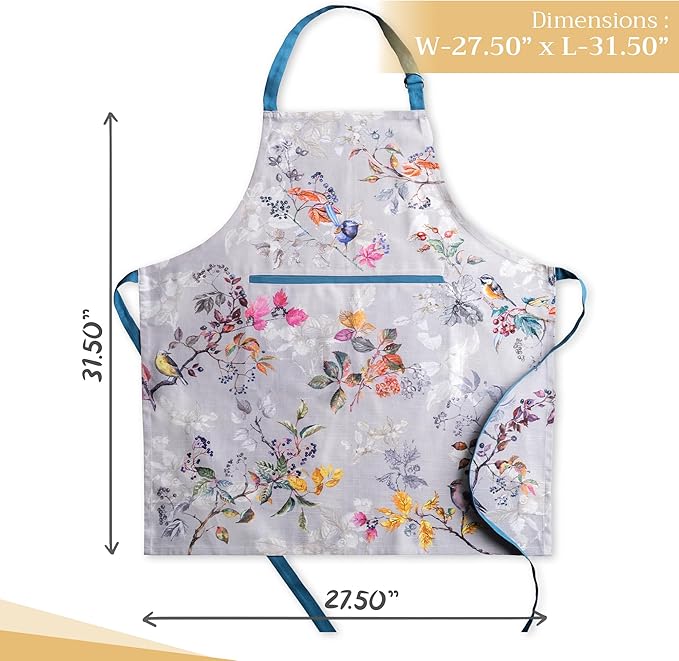 Maison d' Hermine 100% Cotton Apron for women with Pocket Kitchen Chef Apron for Men Cooking Easter Decorations