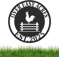 Personalized Chicken Coop Signs, Outdoor Chicken Coop Decor, Vintage Farmhouse Wall Decor, Custom Metal Name Sign for Farm Yard Garden Home, Gifts for Chicken Lovers Color01
