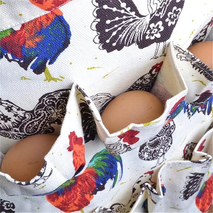 ASkinds Chicken Egg Collection Apron, Egg Holding Aprons with 12 Pockets for Gathering Chicken, Duck, Goose, and Quail Eggs Chicken Farm Aprons