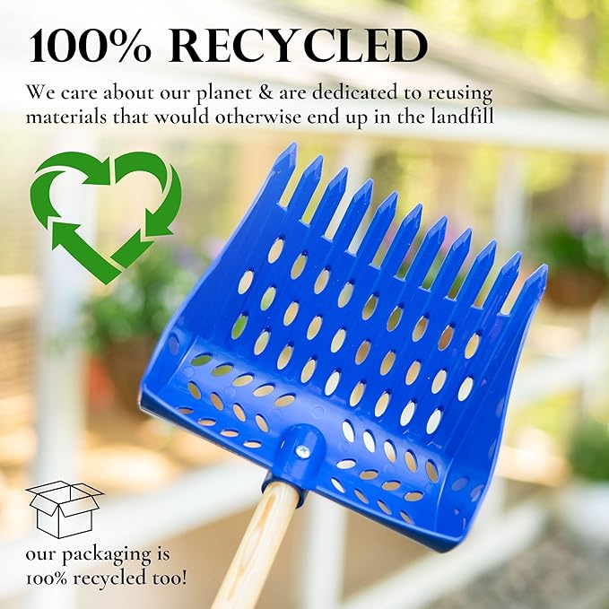 The Coop Scoop® Original 2-in-1 Chicken Poop Scooper & Rake – Made in The USA, Patented, Durable Sand Sifting Litter Shovel for Chicken Coops & Small Farm Animals