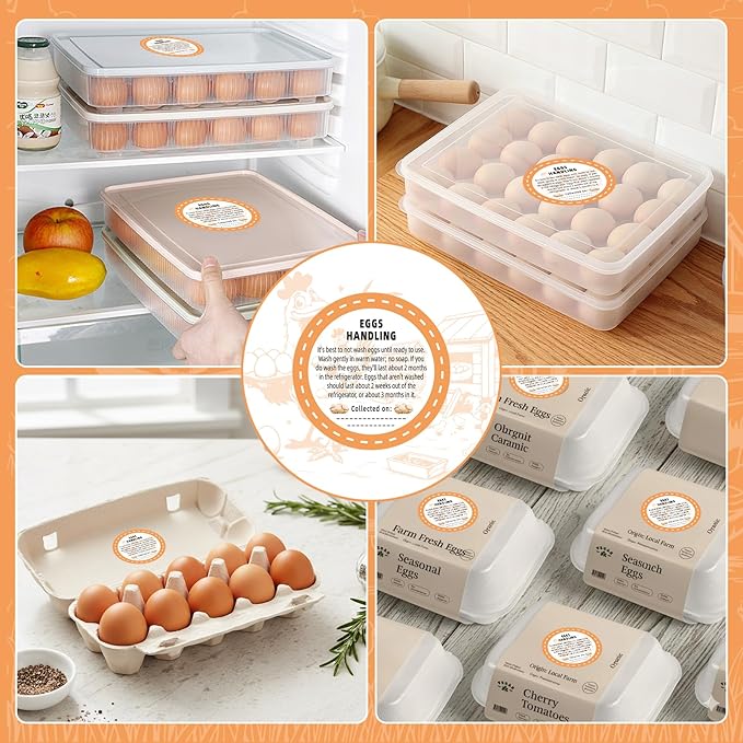 500Pcs Farm Fresh Egg Carton Stickers Labels, 1.7 Inch Self Adhesive Writable Handling Stickers for Farm Small Businesses and Chicken Farms Farmers Markets