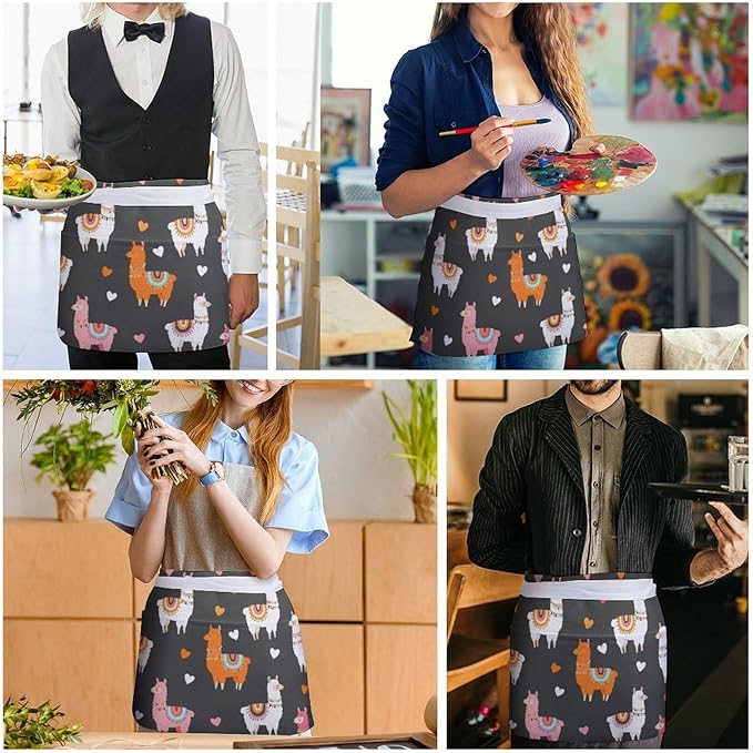 Server Waitress Waist Apron Cooking Kitchen Restaurant Aprons for Women Men