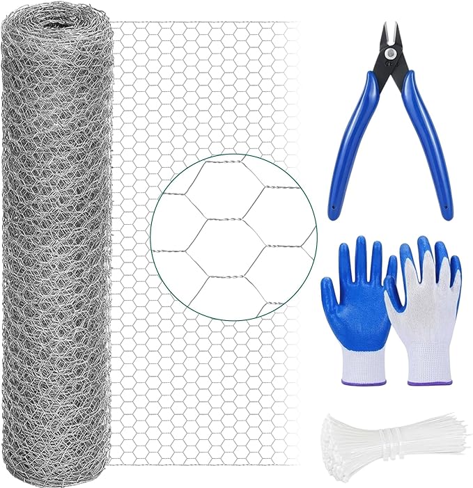48 in x 100 ft Chicken Wire Fencing Mesh, Metal Floral Chicken Wire for Floral Arrangements, 0.6 Inch Hexagonal Galvanized Poultry Netting for Garden, Coop Barrier, Duck Rabbit Cage(Silver)