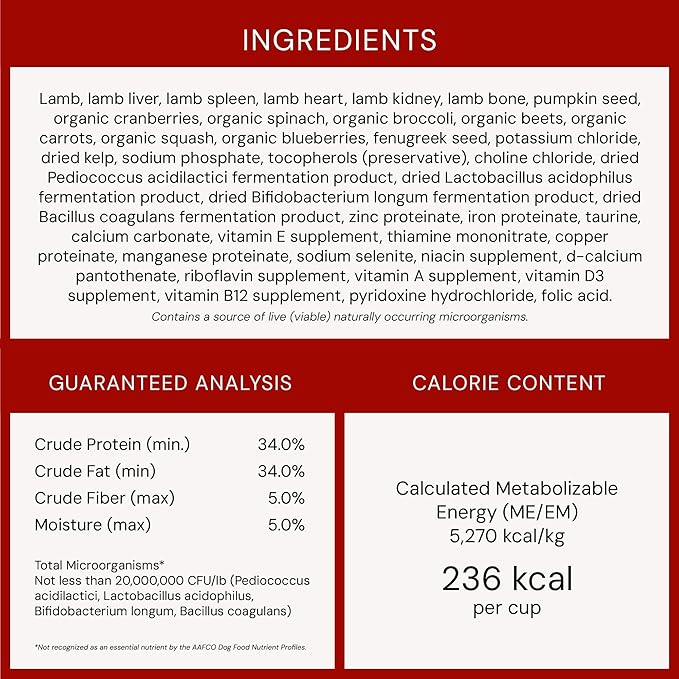 Stella & Chewy's Freeze-Dried Raw Lamb Meal Mixers- Dog Food Topper and Mixer - Made with 95% Grass-Fed Lamb, Organs & Bone - Perfect for Picky Eaters - Grain-Free - 18 oz