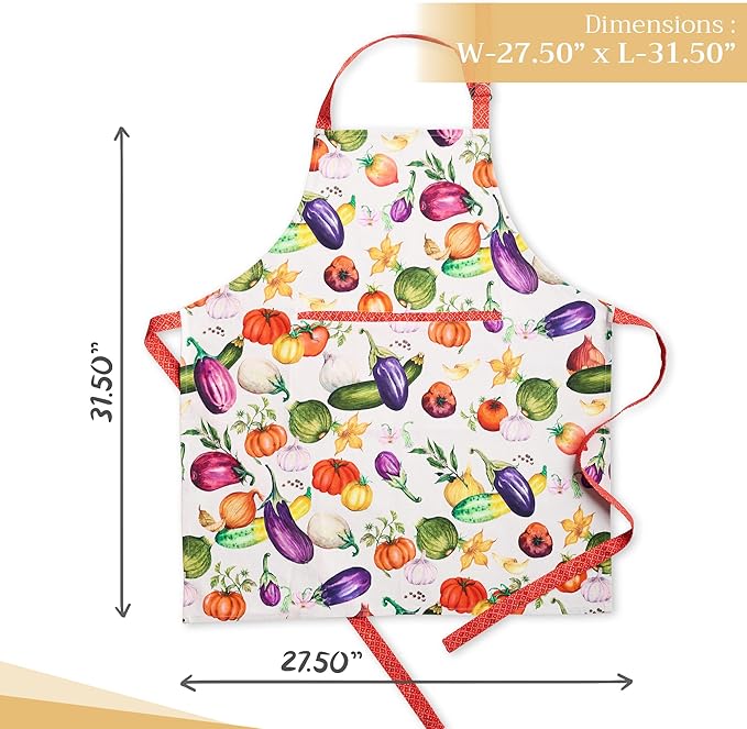 Maison d' Hermine 100% Cotton Apron for women with Pocket Kitchen Chef Apron for Men Cooking Easter Decorations