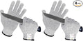 Evridwear Cutting Gloves Level 5 Cut Resistant, Food Safe Gloves with Non-Slip Grip for Kitchen, Meat Cutting & Mandoline Use, 2 Pairs (M, Gray+Gray)