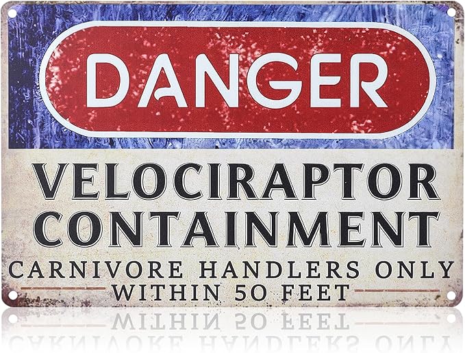 Humorous Animal Caution Metal Sign,Funny Warning Sign, Humorous Chicken Coop Decor, Novelty Pet Cage Sign - 12x8 Inch Weatherproof Aluminum Metal Plaque