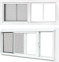 2 Pack Shed Windows, 10"x 23" White Sliding Window Suitable for Chicken Coop, shed, Household, Barn - Transom Window with Tempered Glass and Fiberglass Screen (WH,10''x 23'')