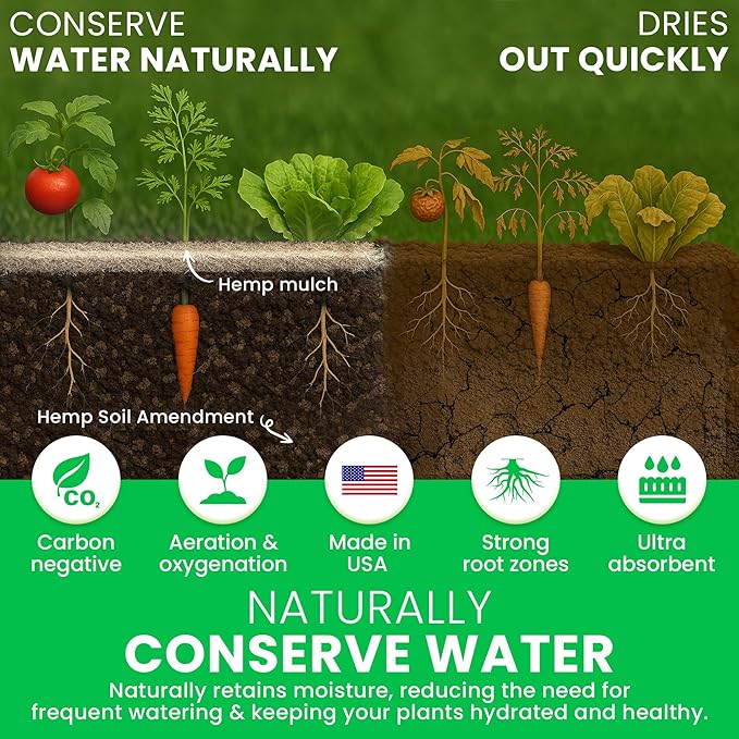 Hemp Soil Amendment - 25 lbs USA Grown All-Natural Fine Hemp HURD Power for Vibrant Gardens, Vegetables, Trees, Moisture Retention, Seed Starting, pH Neutral - Bean Products