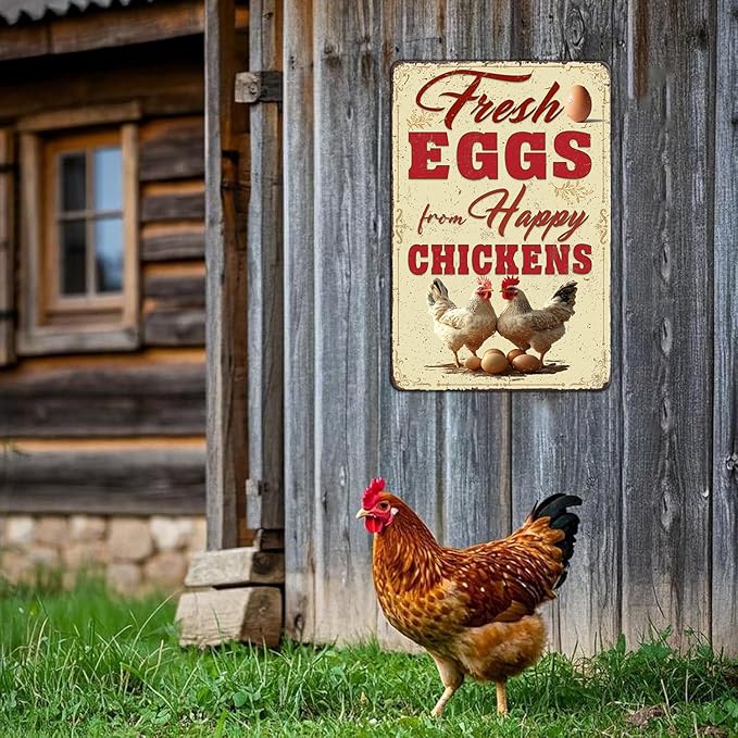 Funny Chicken Signs Farmhouse Chicken Coop Fresh Eggs Aluminium Sign Metal Chicken Signs Decor Home Ktichen Farm Are Wall 12x16 Inch Vintage Chicken Signs For Coop Metal Tin Signs Poster